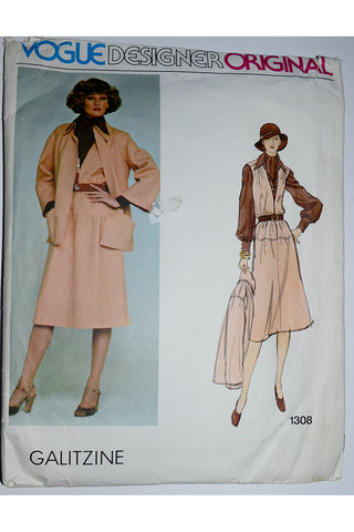 Vogue Designer Original Sewing Pattern 1308 Irene Galitzine