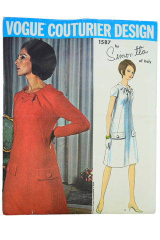 1960s Vogue Couturier 1587 Simonetta Italy Vintage Sewing Pattern