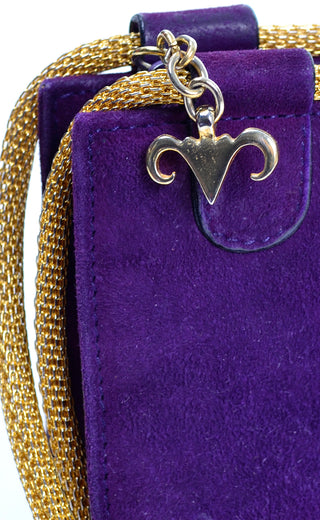 Vintage Walter Steiger Handbag in Purple Suede 80s