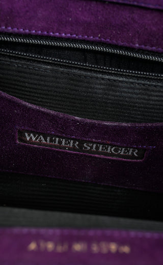 Vintage Walter Steiger Handbag in Purple Suede Italy