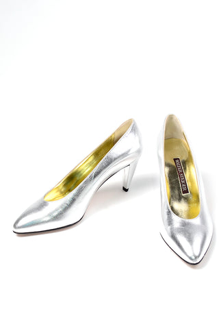 Unworn Vintage Walter Steiger Silver Metallic Shoes Size 7B