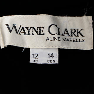 1990s Wayne Clark Vintage Black Bias Cut Evening Dress Aline Marelle