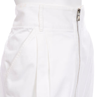 Dolce & Gabbana White Cotton Denim Pencil Skirt with Exposed Zipper Italy