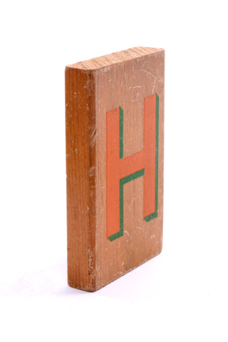 Vintage Colorful Wooden Alphabet Letter Blocks