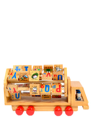 Wooden Japanese English Learning Kids Truck