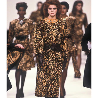 F/W 1986 Yves Saint Laurent Vintage Leopard Wool Dress