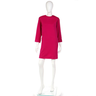 S/S 1990 YSL Pink Wool Vintage Dress