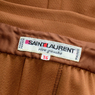 1980s Yves Saint Laurent Copper Brown Vintage Wool Dress Made in France