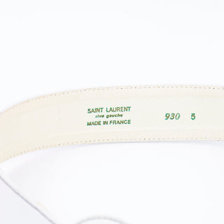 1980s Yves Saint Laurent White Leather Vintage Belt With Unique Loops Made in France YSL