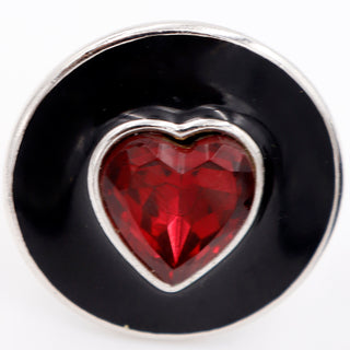 1980s Yves Saint Laurent Vintage Red Crystal Heart Enamel Earrings with clip backs