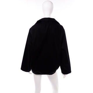 Yohji Yamamoto Black Boxy Drawstring Jacket Top