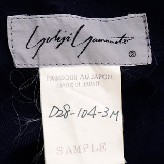 1990s Yohji Yamamoto Navy Blue Wool Sleeveless Jumpsuit