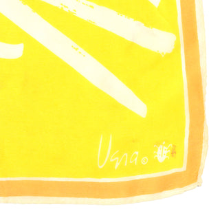 1960s Vera Neumann Yellow Abstract Sun Silk Scarf