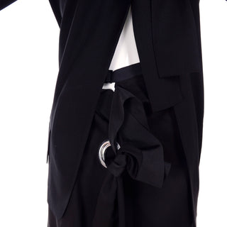2004 Yohji Yamamoto black avant garde outfit grommit tied