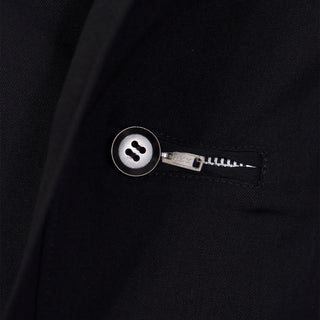 2000s Yohji Yamamoto Black Jacket w Zipper Button Holes & Pockets Japan Sz 1