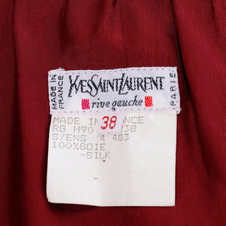 Yves Saint Laurent Rive Gauche 1990's Made in France Label