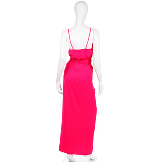 1990s Yves Saint Laurent Haute Couture Hot Pink vintage Evening Dress