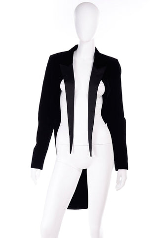 Saint Laurent women's tuxedo jacket in black velvet