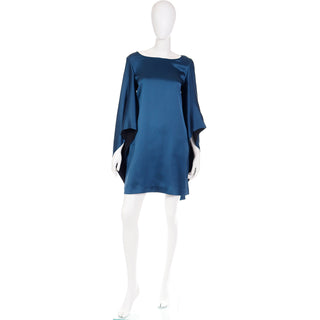 2012 Yves Saint Laurent Blue Silk Evening Mini Deadstock Evening Dress Stefano Pilati