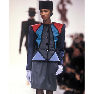 Yves Saint Laurent Vintage 1988 color block jacket and 2 skirts suit Documented