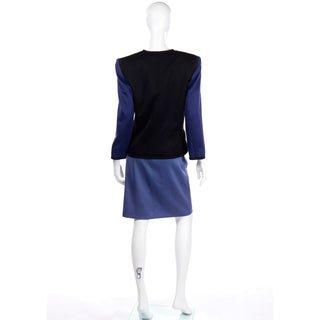 Collectible Yves Saint Laurent Vintage 1988 color block jacket and 2 skirts suit