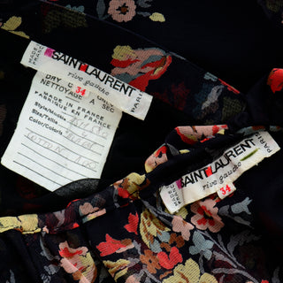 Yves Saint Laurent sheer black cotton two piece dress size 34
