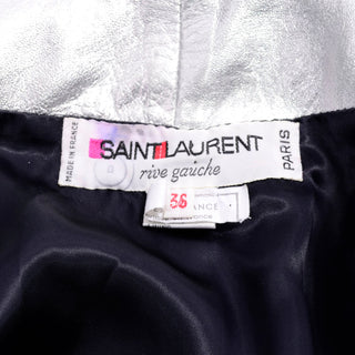 S/S 1982 YSL Rive Gauche Silver Leather Jacket