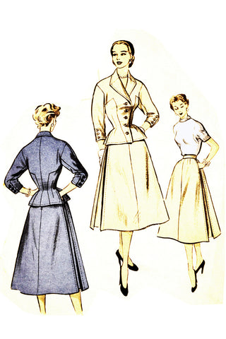 Advance Import Adaptation Vintage Sewing Pattern #85 1950s Suit 32B - Dressing Vintage