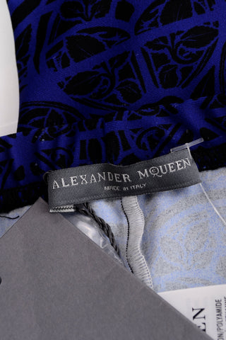 Alexander McQueen Deadstock Blue & Black Abstract Print Leggings