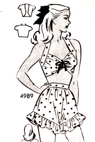 1940's Anne Adams Vintage Playsuit Pattern 4989 33" Bust UNCUT - Dressing Vintage
