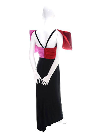 1980's Bill Blass Vintage Evening Dress w/ Red & Pink Bow from Dressing Vintage