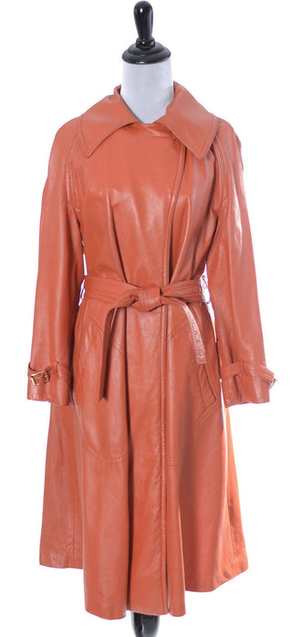 Orange Leather Bonnie Cashin Sills coat - Dressing Vintage