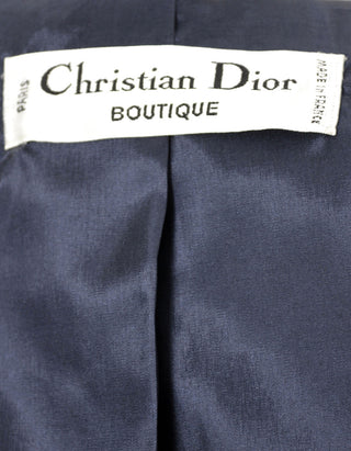 1970s Christian Dior Boutique Vintage Navy Blue Jacket Mint Condition - Dressing Vintage