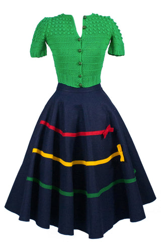 Original 1950s full circle children's vintage skirt - Dressing Vintage