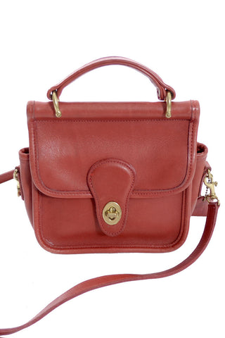 Authentic Coach Station Bag Vintage Handbag Red Leather - Dressing Vintage