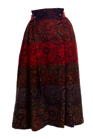 Comme Des Garcons vintage 1980s red patterned avant garde skirt