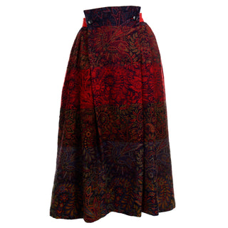 Comme Des Garcons vintage 1980s red patterned avant garde skirt ombre effect