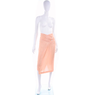 Vintage 1990s Comme Des Garçons Peach Rayon Skirt
