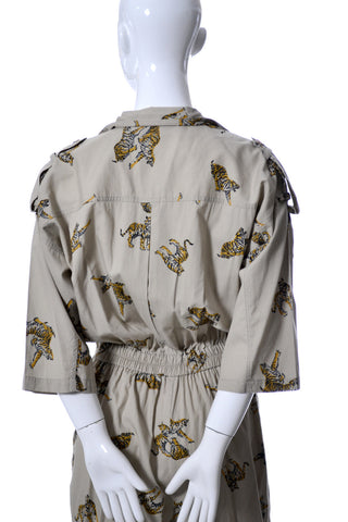 Vintage Diane Von Furstenberg Tiger Print Safari Jumpsuit - Dressing Vintage
