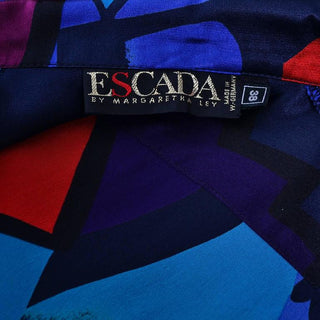 Escada color block abstract vintage silk blouse