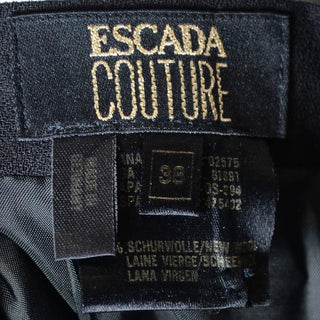 Escada Couture size 8 vintage skirt suit label