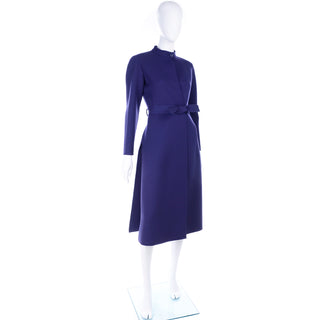 American Designer Geoffrey Beene 1976 Vintage Coat and skirt in Royal Blue Wool