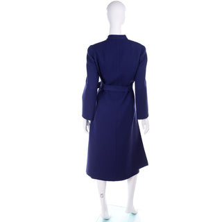 1976 Geoffrey Beene Vintage Coat and skirt in Royal Blue Wool Rare American designer vintage