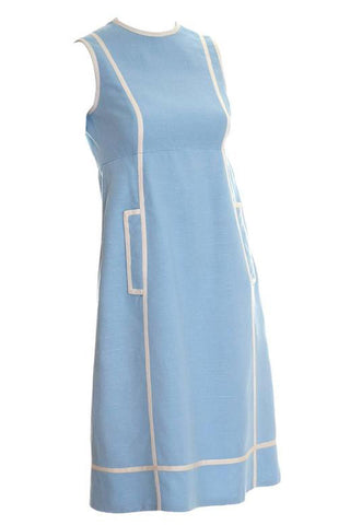 Geoffrey Beene blue and white linen dress