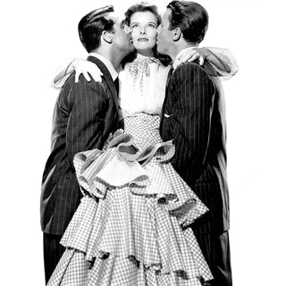 1940s Vintage Dress Gilbert Adrian Original in Pink and Black Ruffles - Dressing Vintage