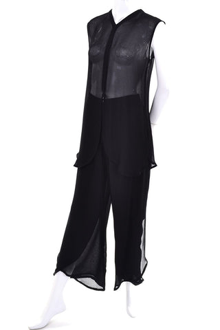 Armani Black Sheer jumpsuit pantsuit
