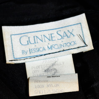 Gunne Sax Strapless Jessica McClintock Vintage Gold Black 1980s Dress 