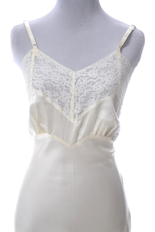 1940s Ivory Heavenly Silk Full Slip with Older Fischer Heavenly Silk Label - Dressing Vintage