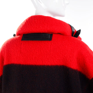 Jean-Charles de Castelbajac oversized red wool hooded vintage coat