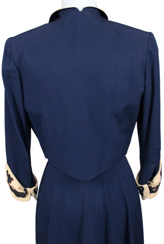 Jean Lang 1940s vintage dress and jacket suit with soutache trim - Dressing Vintage